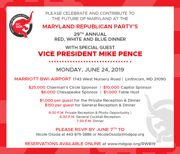 29th Annual Red White and Blue Dinner Invitation
